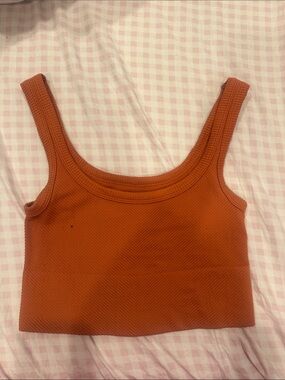 Tilly's Ribbed Crop Tank Top in Rust Orange